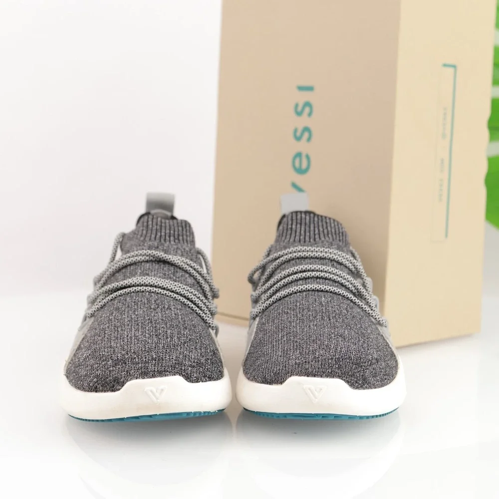 Vessi Womens Cityscape Classic Sneaker Size 7 Waterproof Gray Lace Up Knit Shoes